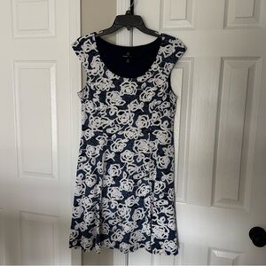 Floral Blue and White Dress